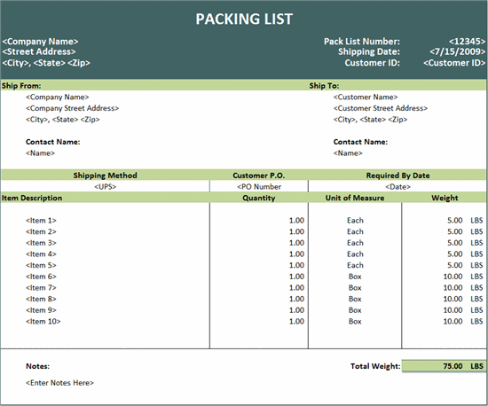 Packing List Template Microsoft Excel Invoices Ready Made Office 