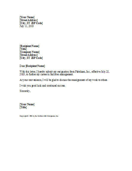 Microsoft Office Formal Letter Template