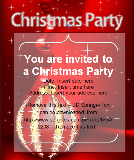 Christmas Party Invitation Card | Christmas Cards | Ready-Made Office ...